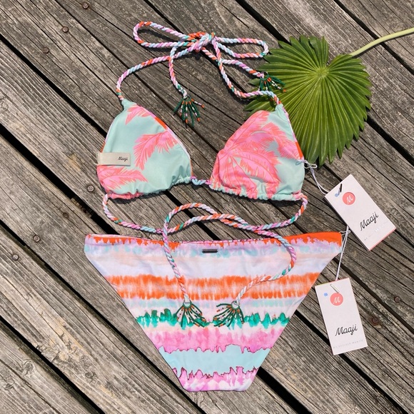 MAAJI Anthropologie Set - Balmy Triangle Bikini Top & Flirt Signature Bottoms M - Picture 6 of 16